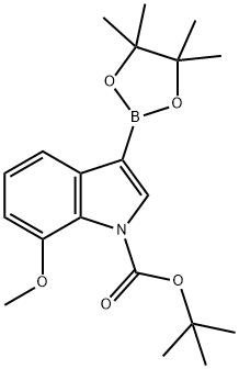 1-BOC-7-Methoxyindole-3-boronic acid, pinacol ester Structure