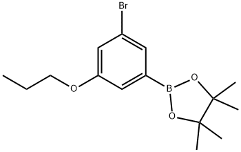 2-(3-Bromo-5-propoxyphenyl)-4,4,5,5-tetramethyl-1,3,2-dioxaborolane 구조식 이미지