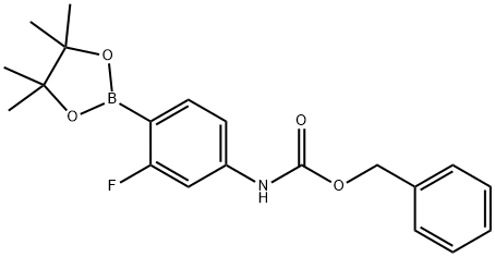 4-(Benzyloxycarbonylamino)-2-fluorophenylboronic acid, pinacol ester Structure