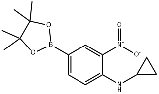 N-Cyclopropyl-2-nitro-4-(4,4,5,5-tetramethyl-1,3,2-dioxaborolan-2-yl)aniline Structure