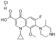 3-Quinolinecarboxylic acid, 1-cyclopropyl-6-fluoro-1,4-dihydro-8-Methoxy-7-(2-Methyl-1-piperazinyl)-4-oxo-, hydrochloride 구조식 이미지