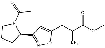3-[(2R)-1-acetyl-2-pyrrolidinyl]--aMino-5-isoxazolepropanoic acid Methyl ester Structure