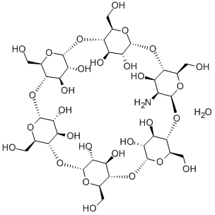 3A-Amino-3A-deoxy-(2AS,3AS)-alpha-cyclodextrin Hydrate 구조식 이미지