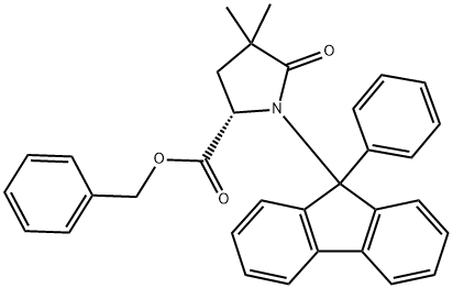 4,4-DiMethyl-5-oxo-1-(9-phenyl-9H-fluoren-9-yl)proline PhenylMethyl Ester 구조식 이미지