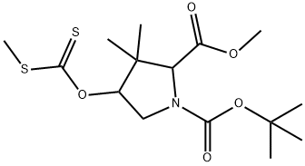 O-[(2S)-3,3-Dimethyl-N-boc-proline Methyl Ester] S-Methyl Xanthate Structure
