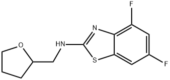 4,6-Difluoro-N-((tetrahydrofuran-2-yl)methyl)benzo[d]thiazol-2-amine 구조식 이미지