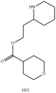 2-(2-Piperidinyl)ethyl tetrahydro-2H-pyran-4-carboxylate hydrochloride 구조식 이미지