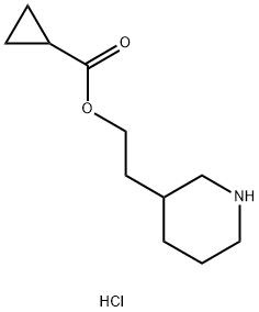 2-(3-Piperidinyl)ethyl cyclopropanecarboxylatehydrochloride Structure