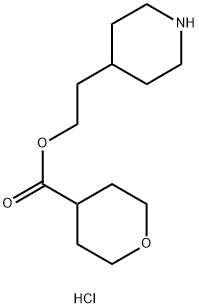 2-(4-Piperidinyl)ethyl tetrahydro-2H-pyran-4-carboxylate hydrochloride 구조식 이미지