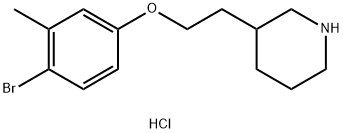 3-[2-(4-Bromo-3-methylphenoxy)ethyl]piperidinehydrochloride Structure