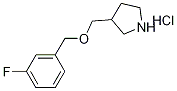 3-{[(3-Fluorobenzyl)oxy]methyl}pyrrolidinehydrochloride 구조식 이미지