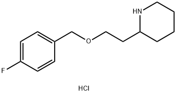 2-{2-[(4-Fluorobenzyl)oxy]ethyl}piperidinehydrochloride Structure