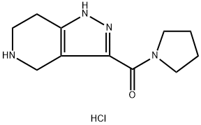 1-Pyrrolidinyl(4,5,6,7-tetrahydro-1H-pyrazolo-[4,3-c]pyridin-3-yl)methanone hydrochloride 구조식 이미지