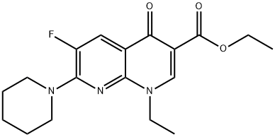 1-ETHYL-6-FLUORO-4-OXO-7-PIPERIDIN-1-YL-1,4-DIHYDRO-[1,8]NAPHTHYRIDINE-3-CARBOXYLIC ACID ETHYL ESTER Structure