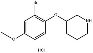 3-(2-Bromo-4-methoxyphenoxy)piperidinehydrochloride Structure