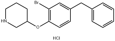 3-(4-Benzyl-2-bromophenoxy)piperidinehydrochloride Structure