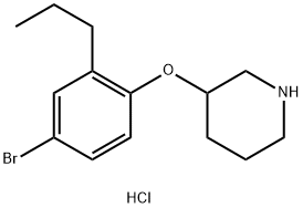 3-(4-Bromo-2-propylphenoxy)piperidinehydrochloride Structure