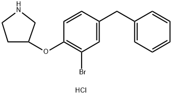 3-(4-Benzyl-2-bromophenoxy)pyrrolidinehydrochloride Structure