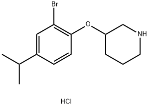 3-(2-Bromo-4-isopropylphenoxy)piperidinehydrochloride Structure