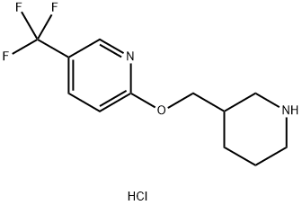 2-(3-Piperidinylmethoxy)-5-(trifluoromethyl)-pyridine hydrochloride Structure