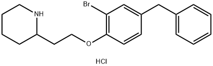 2-[2-(4-Benzyl-2-bromophenoxy)ethyl]piperidinehydrochloride Structure