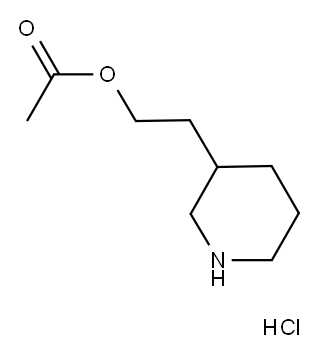 2-(3-Piperidinyl)ethyl acetate hydrochloride 구조식 이미지