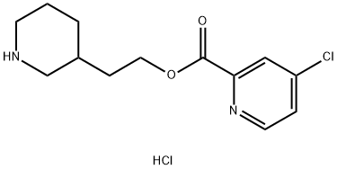 2-(3-Piperidinyl)ethyl 4-chloro-2-pyridinecarboxylate hydrochloride 구조식 이미지
