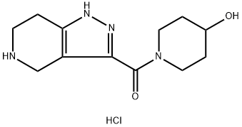 (4-Hydroxy-1-piperidinyl)(4,5,6,7-tetrahydro-1H-pyrazolo[4,3-c]pyridin-3-yl)methanone HCl 구조식 이미지