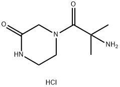 4-(2-Amino-2-methylpropanoyl)-2-piperazinonehydrochloride 구조식 이미지