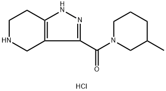 (3-Methyl-1-piperidinyl)(4,5,6,7-tetrahydro-1H-pyrazolo[4,3-c]pyridin-3-yl)methanone HCl 구조식 이미지