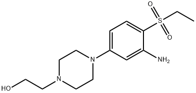 2-{4-[3-Amino-4-(ethylsulfonyl)phenyl]-1-piperazinyl}-1-ethanol 구조식 이미지