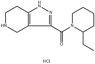 (2-Ethyl-1-piperidinyl)(4,5,6,7-tetrahydro-1H-pyrazolo[4,3-c]pyridin-3-yl)methanone HCl 구조식 이미지