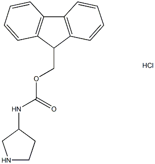 (9H-Fluoren-9-yl)methyl pyrrolidin-3-ylcarbamate hydrochloride Structure