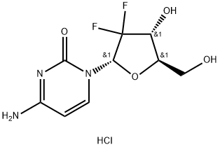 4-Amino-1-(2-deoxy-2,2-difluoro-a-D-erythro-pentofuranosyl)-2(1H)-pyrimidinone Hydrochloride 구조식 이미지