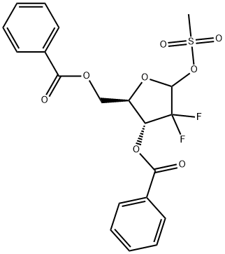 2-데옥시-2,2-디플루오로-D-에리스로-펜토푸라노스-3,5-디벤조에이트-1-메탄설포네이트 구조식 이미지