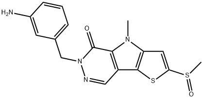 6-[(3-aMinophenyl)Methyl]-4,6-dihydro-4-Methyl-2-(Methylsulfinyl)-5H-Thieno[2',3':4,5]pyrrolo[2,3-d]pyridazin-5-one Structure