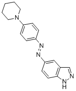 5-(4'-(N-piperidinyl)phenylazo)indazole Structure