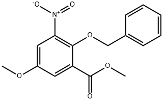 Methyl 2-(benzyloxy)-5-Methoxy-3-nitrobenzenecarboxylate 구조식 이미지