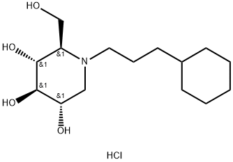 N-CYCLOHEXYLPROPYLDEOXYNOJIRIMYCIN,염산염 구조식 이미지