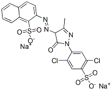 disodium 2-[[1-(2,5-dichloro-4-sulphonatophenyl)-4,5-dihydro-3-methyl-5-oxo-1H-pyrazol-4-yl]azo]naphthalene-1-sulphonate  구조식 이미지