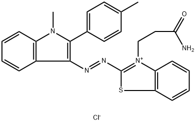 3-(3-amino-3-oxopropyl)-2-[[1-methyl-2-(p-tolyl)-1H-indol-3-yl]azo]benzothiazolium chloride 구조식 이미지