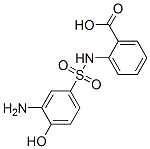 Benzoic acid, 2-[[(3-amino-4-hydroxyphenyl)sulfonyl]amino]-, diazotized, coupled with 2-ethoxyethyl (7-hydroxy-1-naphthalenyl)carbamate Structure