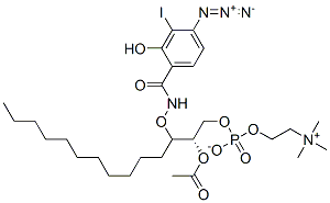 1-O-(4-azido-2-hydroxy-3-iodobenzamido)undecyl-2-O-acetyl-sn-glycero-3-phosphocholine 구조식 이미지
