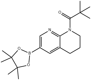 2,2-Dimethyl-1-(6-(4,4,5,5-tetramethyl-1,3,2-dioxa borolan-2-yl)-3,4-dihydro-1,8-naphthyridin-1(2H)-y Structure