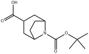 8-Azabicyclo[3.2.1]octane-3,8-dicarboxylic acid, 8-(1,1-diMethylethyl) ester, (3-endo)- Structure