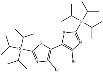4,4'-Dibromo-2,2'-bis(triisopropylsilyl)-5,5'-bithiazole 구조식 이미지