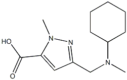 3-((cyclohexyl(methyl)amino)methyl)-1-methyl-1H-pyrazole-5-carboxylic acid Structure