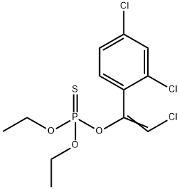 Thiophosphoric acid O-[2-chloro-1-(2,4-dichlorophenyl)vinyl]O,O-diethyl ester 구조식 이미지