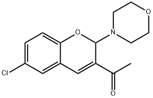 1-(6-Chloro-2-(4-morpholinyl)-2H-benzopyran-3-yl)ethanone Structure