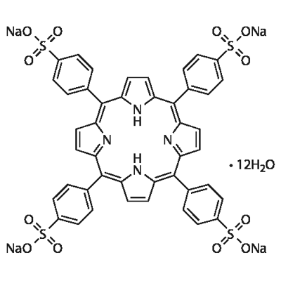 4,4',4'',4'''-(PORPHINE-5,10,15,20-TETRAYL)TETRAKIS(BENZENE-SULFONIC ACID) TETRASODIUM SALT DODECAHYDRATE Structure